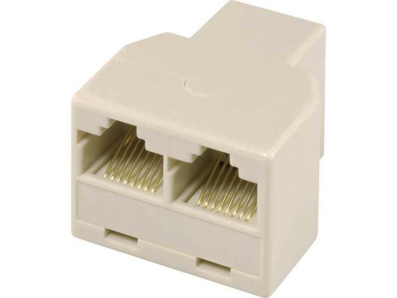 POWERTECH Αντάπτορας RJ45 (F) σε 2x RJ45 (F) CAB-N128, λευκό