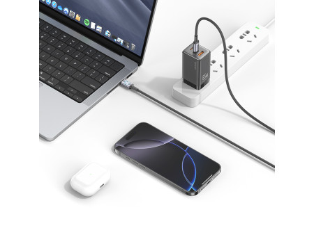 USAMS καλώδιο USB-C SJ752, 60W, 480Mbps, 1.2m, μαύρο