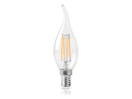 ΦOSME  LED FILAMENT DIMABLE C35 TIP ΚΕΡΙ ΜΕ ΜΥΤΗ ΔΙΑΦΑΝΟ 6W E14 2800k 490LM 360'