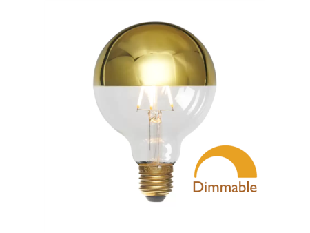 ΦOSME LED FILAMENT DIMABLE G80 ΑΝΤΕΣΤΡΑΜΕΝΟΥ ΚΑΘΡEΠTOY 8W E27 2700K 725LM ΧΡΥΣΟ