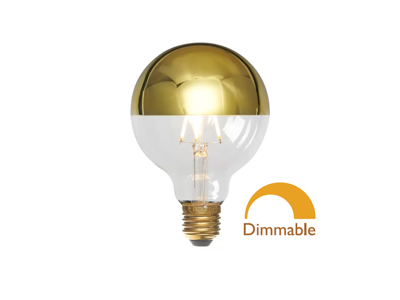 ΦOSME LED FILAMENT DIMABLE G80 ΑΝΤΕΣΤΡΑΜΕΝΟΥ ΚΑΘΡEΠTOY 8W E27 2700K 725LM ΧΡΥΣΟ