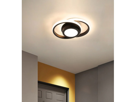 POWERTECH LED φωτιστικό οροφής HLL-0085, 32W, 4000K, 27x21cm, μαύρο