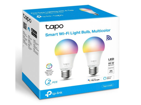 TP-LINK Smart λάμπα LED TAPO-L530E WiFi, 8.7W E27, 2500K-6500K RGB, 2τμχ