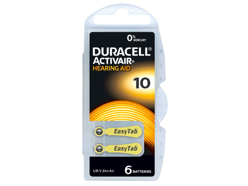 DURACELL μπαταρίες ακουστικών βαρηκοΐας Activair 10, 1.45V, 6τμχ