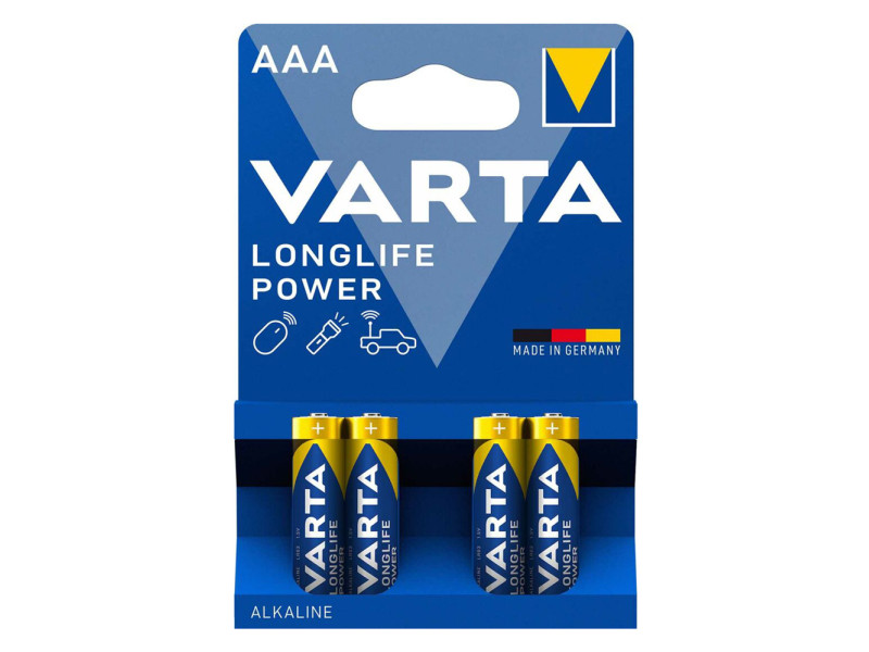 VARTA αλκαλικές μπαταρίες Longlife Power, AAA/LR03, 1.5V, 4τμχ