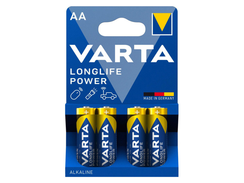 VARTA αλκαλικές μπαταρίες Longlife Power, AA/LR6, 1.5V, 4τμχ