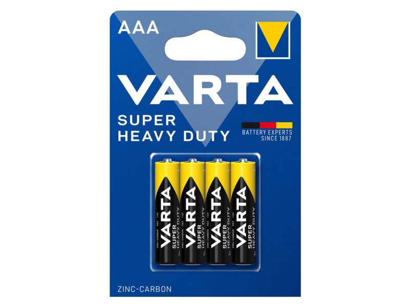 VARTA μπαταρίες Zinc Carbon Super Heavy Duty, AAA/R03, 1.5V, 4τμχ