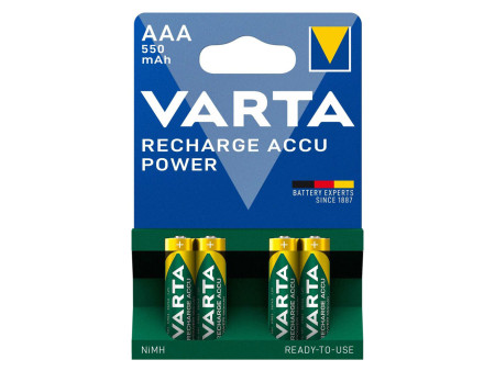 VARTA επαναφορτιζόμενες μπαταρίες λιθίου, AAA, 550mAh, 1.2V, 4τμχ