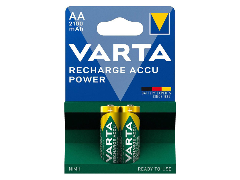 VARTA επαναφορτιζόμενες μπαταρίες λιθίου, AA, 2100mAh, 1.2V, 2τμχ