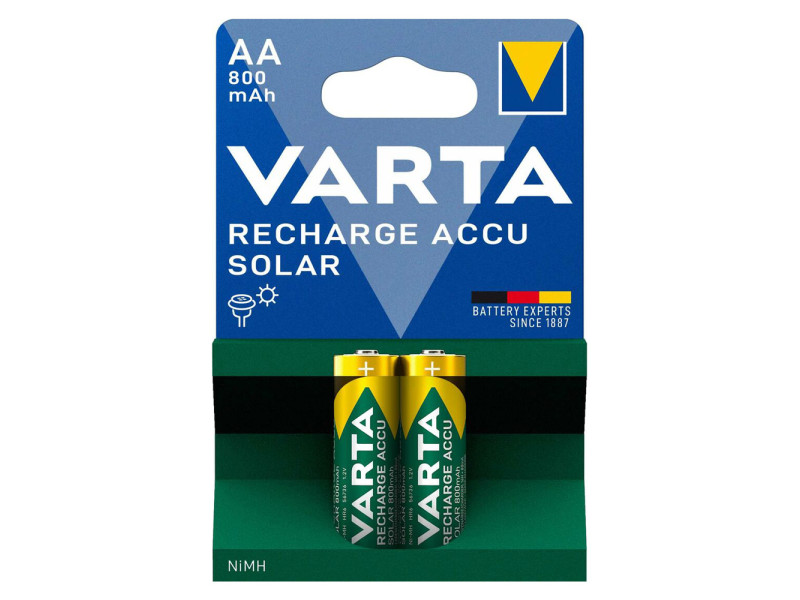 VARTA επαναφορτιζόμενες μπαταρίες λιθίου Solar, AA, 800mAh, 1.2V, 2τμχ