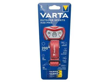 VARTA LED φακός κεφαλής Outdoor Sports H20 Pro, 200lm, IPX4, κόκκινος