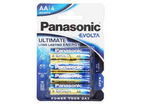 PANASONIC αλκαλικές μπαταρίες Evolta, AA/LR6, 1.5V, 4τμχ