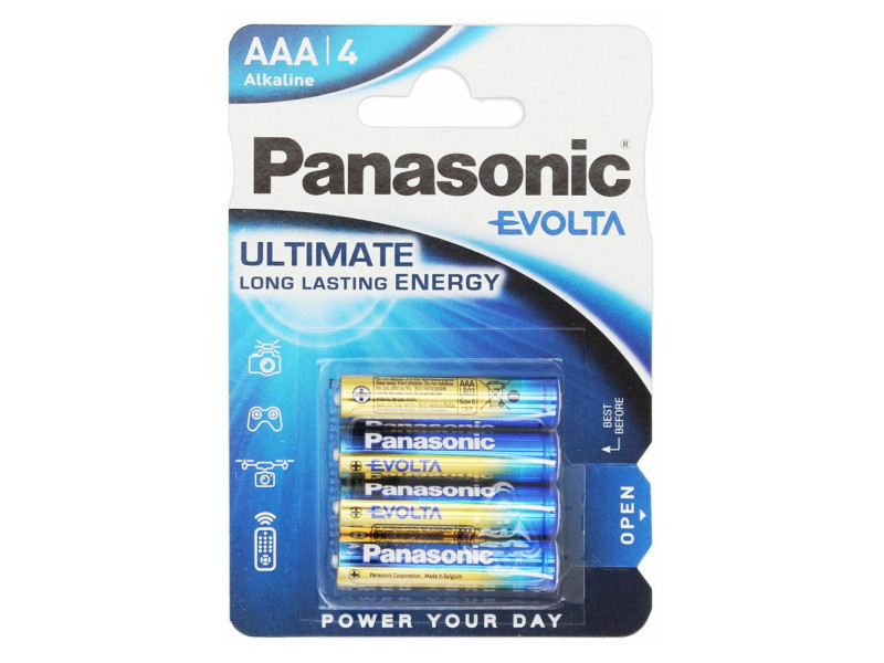 PANASONIC αλκαλικές μπαταρίες Evolta, AAA/LR03, 1.5V, 4τμχ