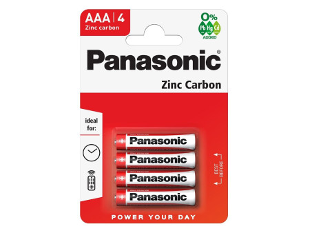 PANASONIC μπαταρίες Zinc Carbon, AAA/R03, 1.5V, 4τμχ