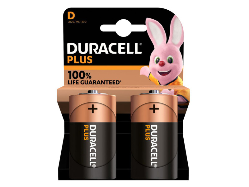 DURACELL αλκαλικές μπαταρίες Plus, D/LR20, 1.5V, 2τμχ