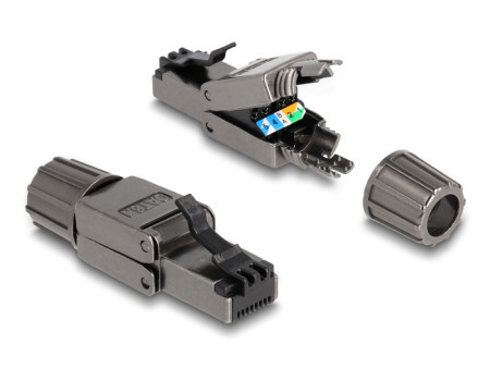 DELOCK βύσμα RJ45 CAT 8.1 STP 86514, tool-free, γκρι