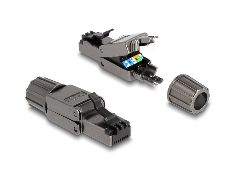 DELOCK βύσμα RJ45 CAT 8.1 STP 86514, tool-free, γκρι