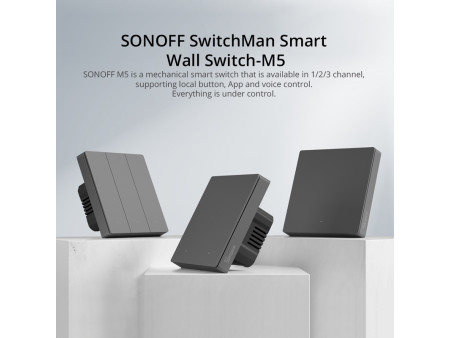 SONOFF smart διακόπτης M5-3C-86, τριπλός, WiFi, γκρι