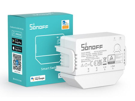 SONOFF smart διακόπτης MINIR3, 1-Gang, Wi-Fi, 16A, λευκός