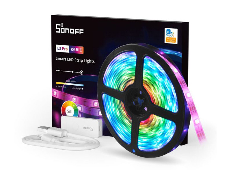 SONOFF smart LED καλωδιοταινία L3 Pro, RGBIC, αδιάβροχη, Wi-Fi & BT, 5m