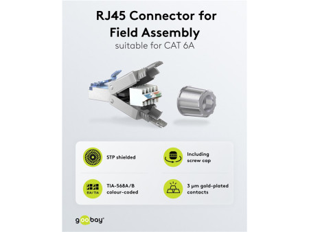 GOOBAY βύσμα RJ45 65939, CAT 6A STP, tool-free, ασημί