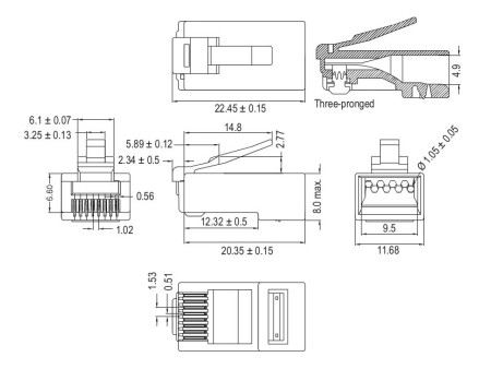 GOOBAY βύσμα RJ45 93828, CAT 6 UTP, διάφανο, 10τμχ