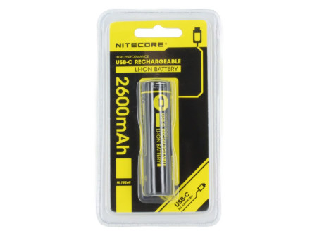 NITECORE επαναφορτιζόμενη μπαταρία τύπου 18650 NL1826R, 2600mAh, USB-C