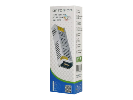 OPTONICA τροφοδοτικό LED καλωδιοταινίας 6133, 150W, 12V/12.5A