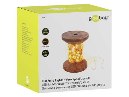 GOOBAY LED φωτιστικό Yarn Spool 60341, 2700K, 100 LEDs, USB, 10m