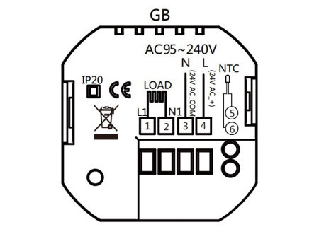 Smart θερμοστάτης πετρελαίου BHT-15GBLW, WiFi, χωνευτός, λευκός