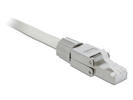 DELOCK βύσμα RJ45 CAT 6A STP 86477, tool-free, ασημί