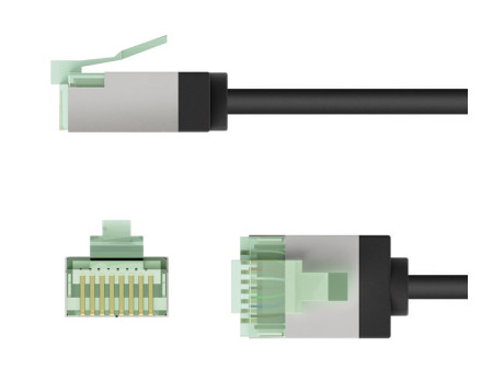 GOOBAY καλώδιο δικτύου 74351, CAT 8.1 U/FTP, slim, copper, 40Gbps, 0.25m, μαύρο