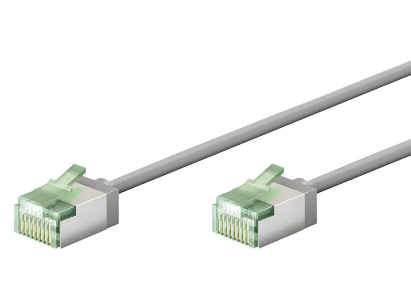 GOOBAY καλώδιο δικτύου 74344, CAT 8.1 U/FTP, slim, copper, 40Gbps, 0.25m, γκρι