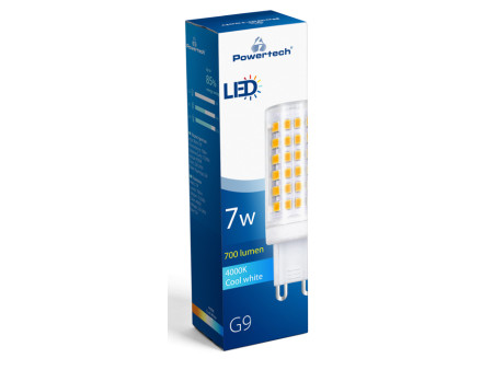 POWERTECH LED λάμπα G9-0002 7W, 4000K, G9, 700lm, RC