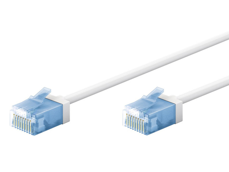 GOOBAY καλώδιο δικτύου 74244, CAT 6A U/UTP, slim, copper, 500MHz, 0.15m, λευκό