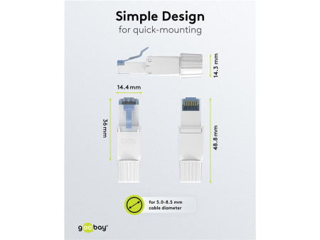 GOOBAY βύσμα RJ45 65941, CAT 6A UTP, tool-free, λευκό