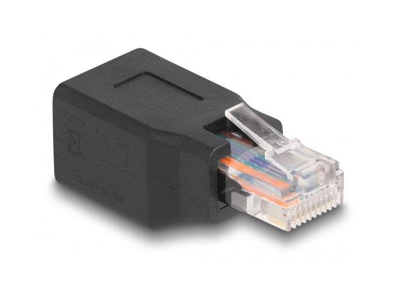 DELOCK αντάπτορας RJ45/RJ48/RJ50 66991, 10P/10C pin out 1:1, μαύρος