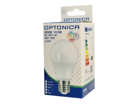 OPTONICA LED λάμπα A60 1355, 10.5W, 4500K, E27, 1055lm