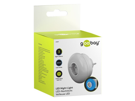 GOOBAY LED φωτιστικό νυκτός 64567, πρίζα schuko, 3 χρώματα φωτός, 6500K