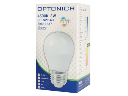 OPTONICA LED λάμπα G45 1337, 8W, 4500K, E27, 710lm