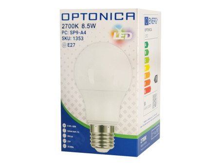 OPTONICA LED λάμπα A60 1353, 8.5W, 2700K, E27, 806lm