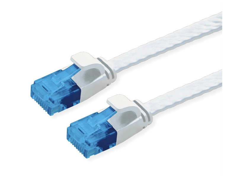 POWERTECH καλώδιο δικτύου CAB-N331, flat, Cat 6a U/UTP, 50cm, λευκό