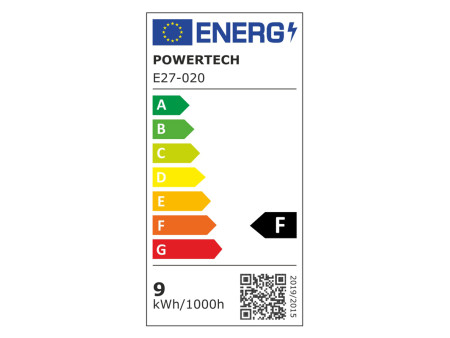 POWERTECH LED λάμπα E27-020, 9W, 4000K, E27, 820lm