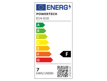 POWERTECH LED λάμπα mini globe E14-010, 7W, 4000K, E14, 600lm