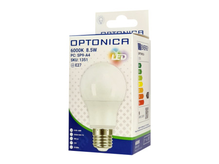 OPTONICA LED λάμπα A60 1351, 8.5W, 6000K, E27, 806lm