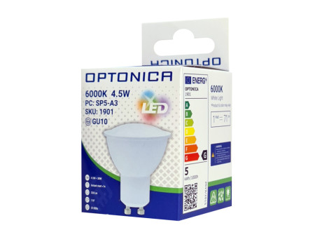 OPTONICA LED λάμπα spot 1901, 4.5W, 6000K, GU10, 320lm