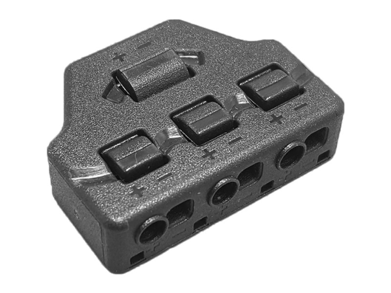 Splitter block TOOL-0096 για LED καλωδιοταινίες, 3-port, μαύρο