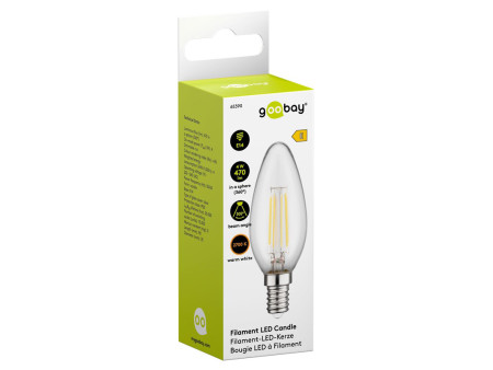 GOOBAY LED λάμπα candle 65390, E14, Filament, 4W, 2700K, 470lm