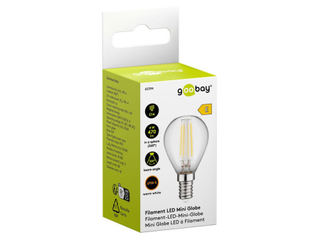 GOOBAY LED λάμπα mini globe 65394, E14, Filament, 4W, 2700K, 470lm