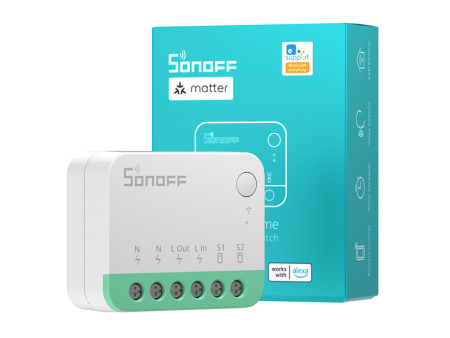 SONOFF smart διακόπτης MINIR4M, 2 κανάλια, Wi-Fi, 10A, λευκός